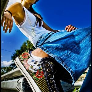 her Ed Hardy kicks... her Ed Hardy kicks...