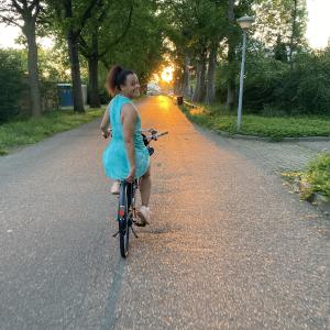 Biking into the sunset Biking into the sunset