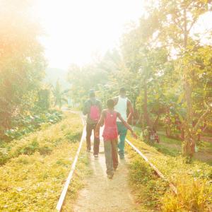 Youth walk into the light Youth walk into the light