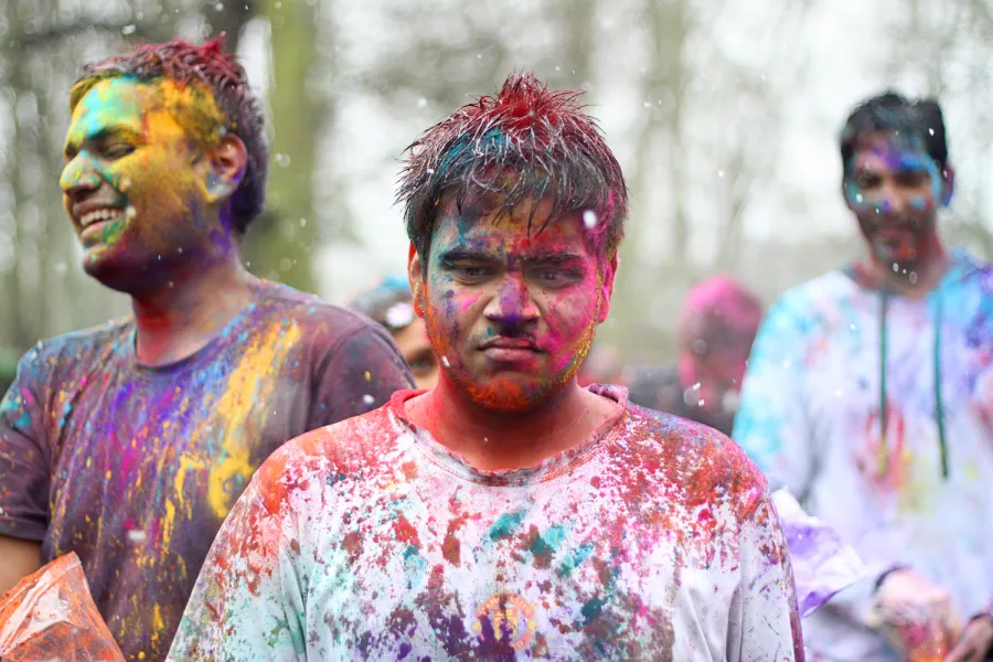 Holi in snow Holi in snow