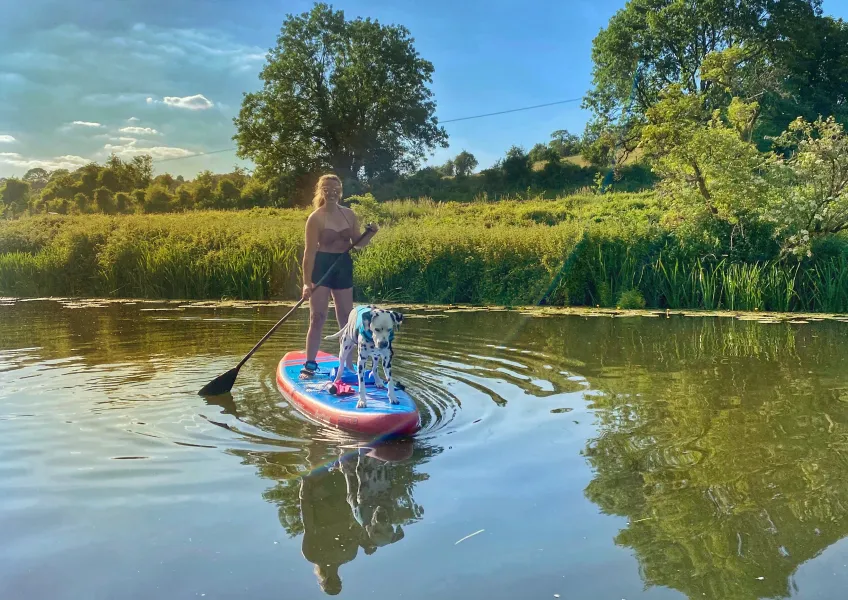 Paddle boarding with the pup! Paddle boarding with the pup!