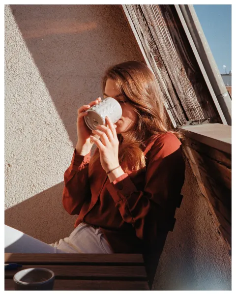 Morning coffee at the office