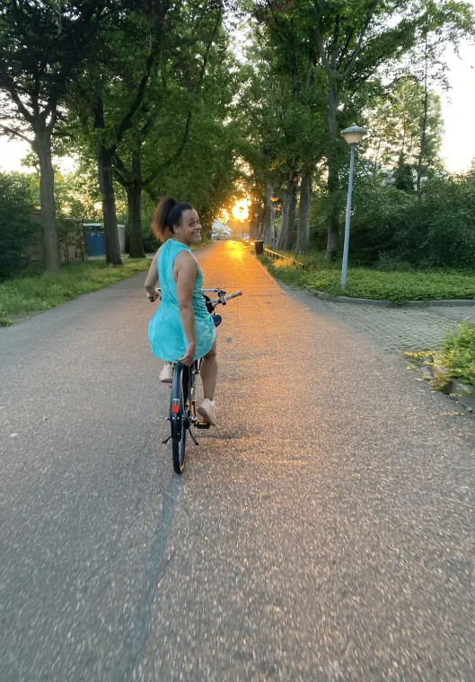 Biking into the sunset Biking into the sunset