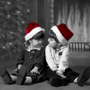 Twin bond at Christmas