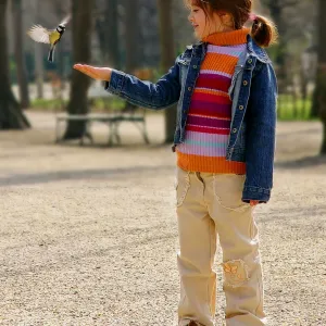 Young Lady and a Bird