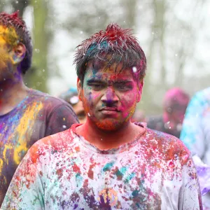 Holi in snow