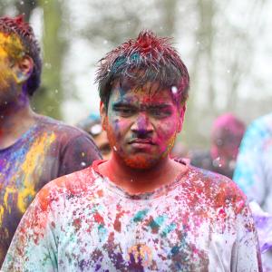 Holi in snow