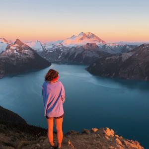 Sunset after a long day of hiking at Lake Garibaldi in British Columbia