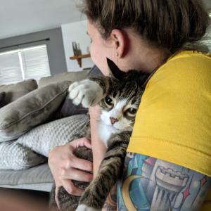 Travis cuddles