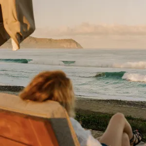 Quiet moments in a surfing town —
