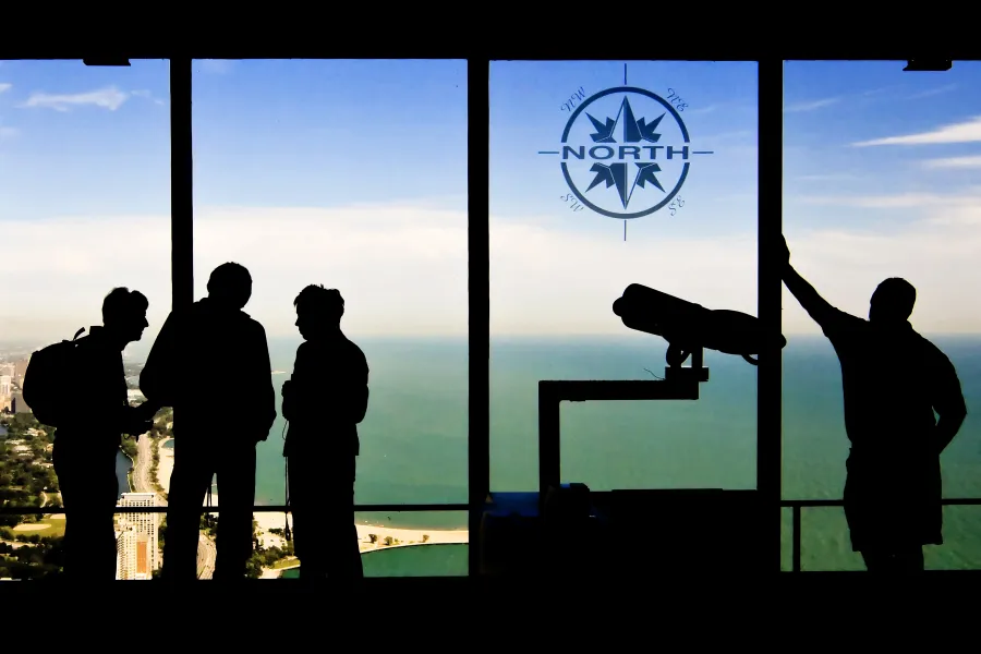 Four People Looking North