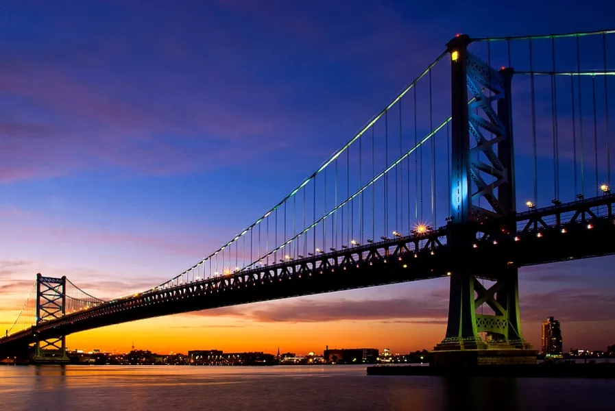 B.Franklin Bridge Sunset