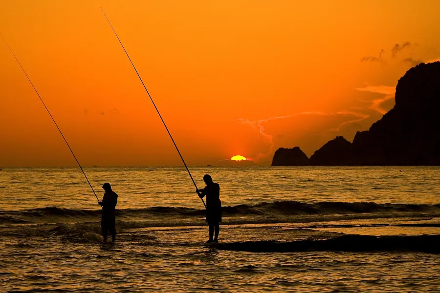 Angler in der Abendsonne