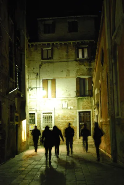 Shadowy Figures in Venice