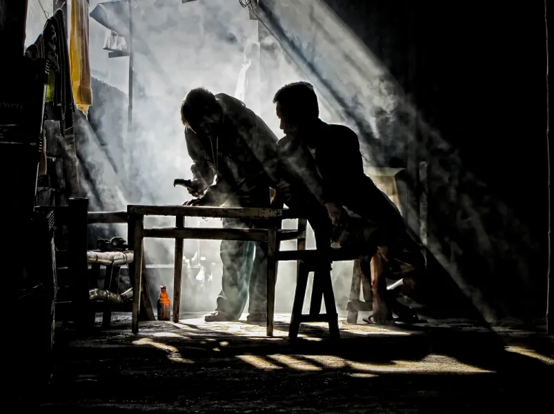 WORKERS ON EARLY MORNING