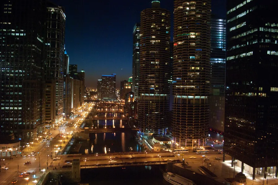 Night Time Chicago River