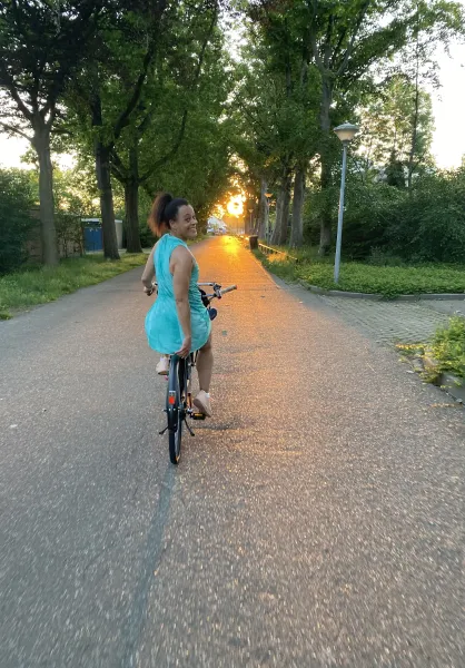 Biking into the sunset