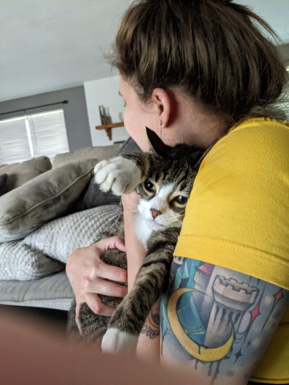 Travis cuddles