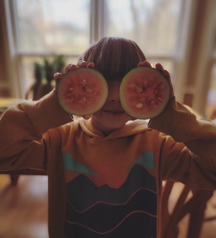 The last of our homegrown watermelons 