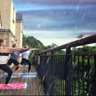 Yoga in the rain