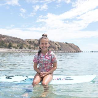 Someone was super excited for her new surfboard! 