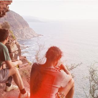 Enjoying the beautiful sunset at Chapman’s Peak 