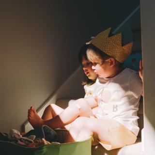 sisters sharing sunlight 