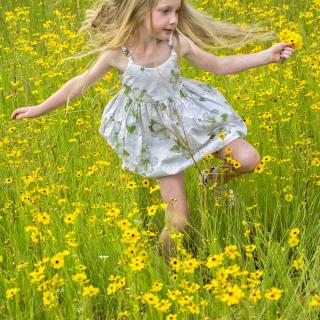 Girl with wildflowers