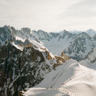 Sunrise across Aguille du Midi 